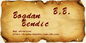 Bogdan Bendić vizit kartica